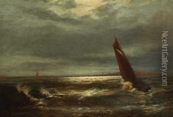 Meereslandschaft Mit Segelschiffen Oil Painting - Gerhard Arij Ludwig Morgenstjerne Munthe