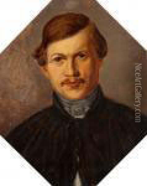 Brustbild Eines Jungen Mannes Oil Painting - Wilhelm von Kaulbach