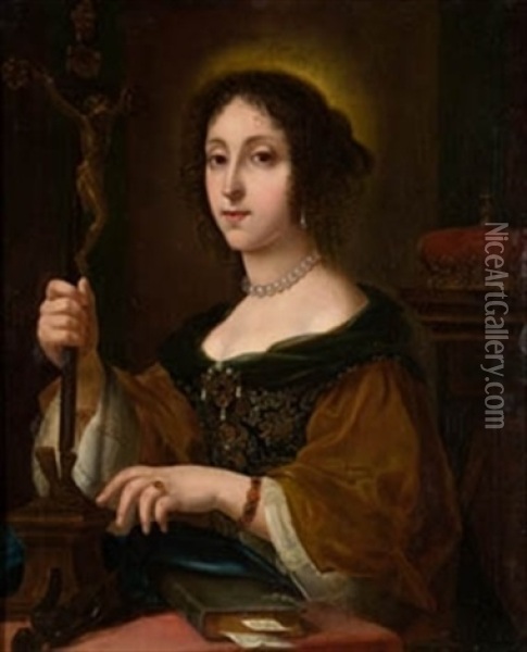 Retrato De La Archiduquesa Claudia Felicita Oil Painting - Carlo Dolci