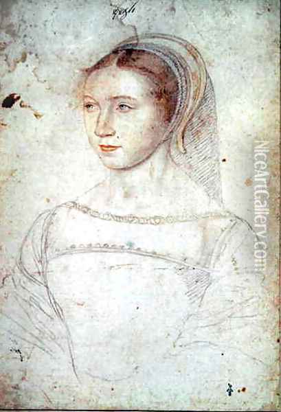 Jossine de Pisseleu, dame Lenoncourt, comtesse de Vignory; c.1535 Oil Painting - (studio of) Clouet