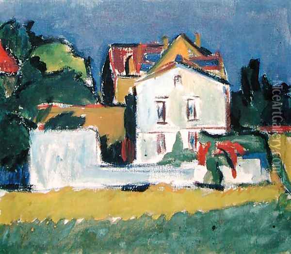 House in a Landscape Oil Painting - Ernst Ludwig Kirchner