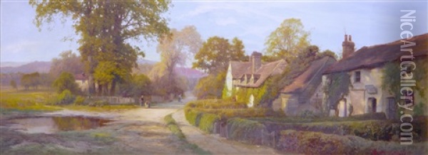 Sunny Afternoon In The Village Oil Painting - Edward Henry Holder