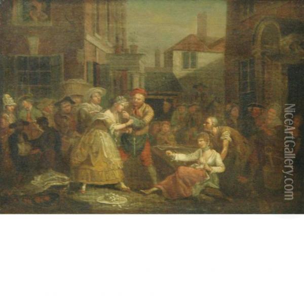 A Market Brawl Oil Painting - William Hogarth