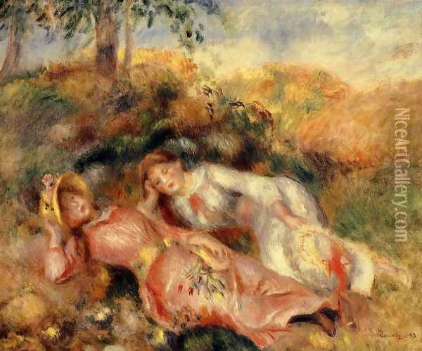Reclining Women Oil Painting - Pierre Auguste Renoir