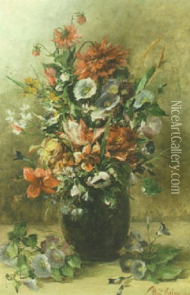 Kukkia Maljakossa Oil Painting - Yuliy Yulevich (Julius) Klever
