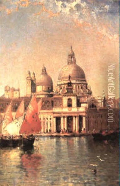 Santa Maria Della Salute Oil Painting - Arthur Joseph Meadows