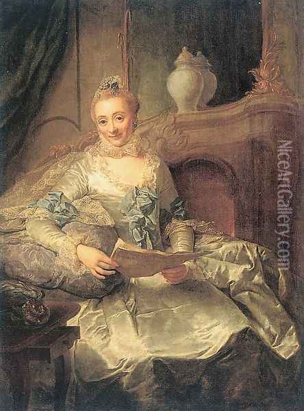 The Wife of Joachim Ulrich Giese 1762-64 Oil Painting - Georg David Matthieu