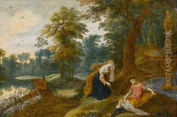 Pyramus And Thisbe Oil Painting - Jasper van der Laanen
