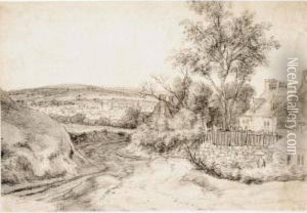 Landscape With A Road Leading To A Village Oil Painting - Roelandt Roghman