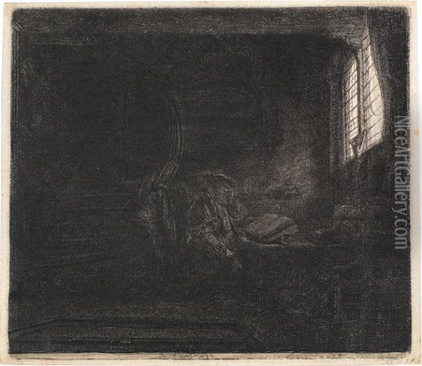 Der Heilige Hieronymus Im Zimmer Oil Painting - Rembrandt Van Rijn