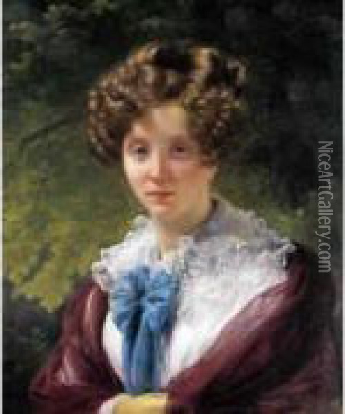 Portrait Presume De Madame Le Doyen En Buste Vue De Face. Oil Painting - Louis Hersent