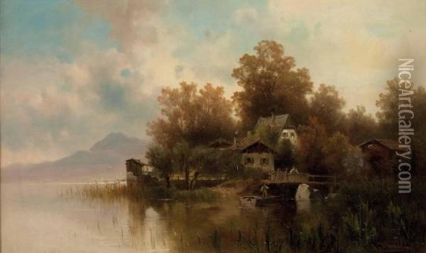 Frauenworth Am Chiemsee In Bayern Oil Painting - Josef Thoma