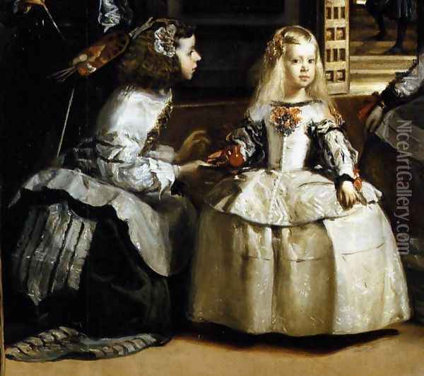 Las Meninas (detail-3) 1656-57 Oil Painting - Diego Rodriguez de Silva y Velazquez