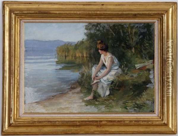 Baigneuse Au Bord Du Lac Oil Painting - Frederic Dufaux