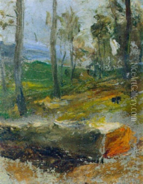 Waldrand Oil Painting - Albert Anker