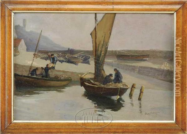 Preparing For The Days Fishing Oil Painting - Charles Paul Gruppe