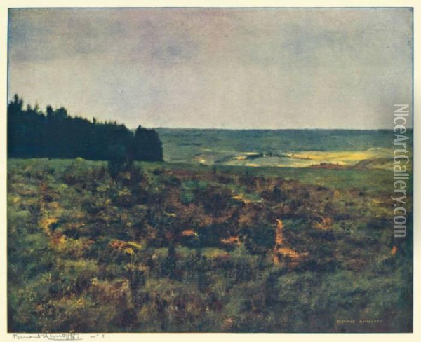 Une Bruyere En Ardennes Oil Painting - Fernand Khnopff