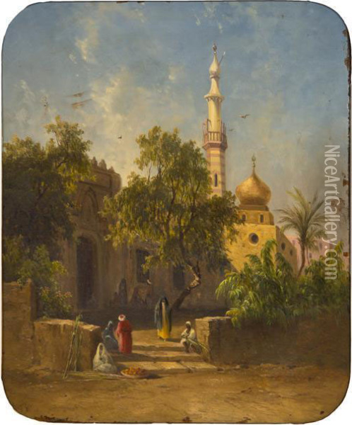 Moroccan Village Oil Painting - Georg Geyer