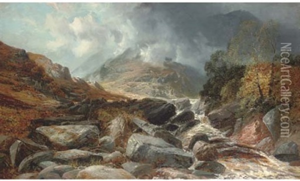 Mist Over The Highlands Oil Painting - Clarence Henry Roe