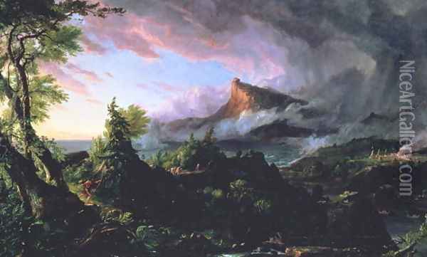 The Course of Empire The Savage State 1833-36 Oil Painting - Thomas Cole