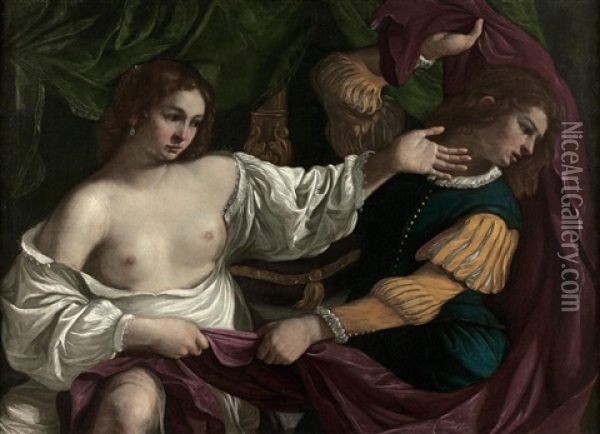 Joseph Et La Femme De Putiphar Oil Painting - Bartolomeo Gennari