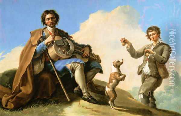 The Blind Singer c. 1786 Oil Painting - Ramon Bayeu Y Subias