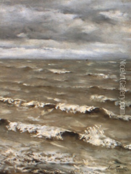 La Mer Au Havre Oil Painting - Norbert Goeneutte