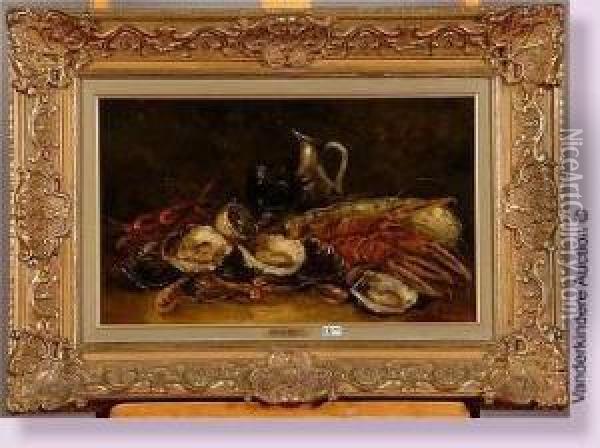 Nature Morte Aux Crustaces Oil Painting - Hubert Bellis