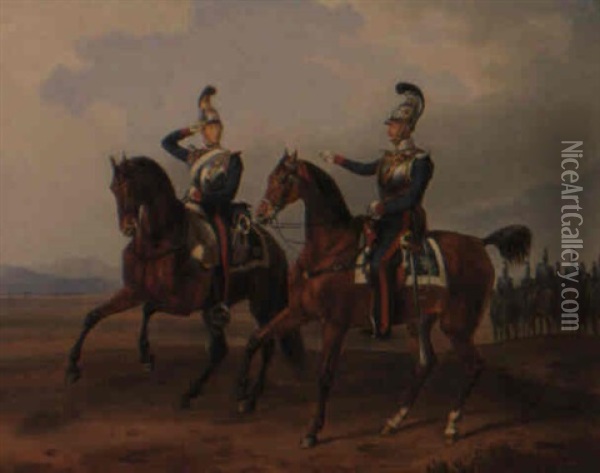 Die Prinzen Karl Und Luitpold Von Bayern Oil Painting - Albrecht Adam