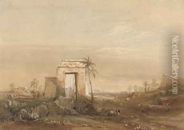 Ruins of Thebes Oil Painting - Frederick Catherwood