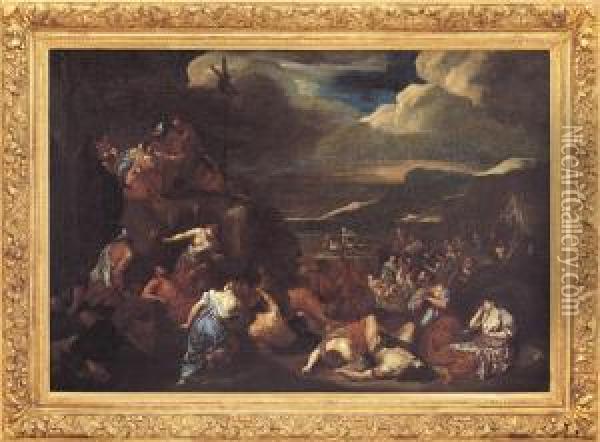 Mose E Il Serpente Di Bronzo Oil Painting - Theodor Van Thulden