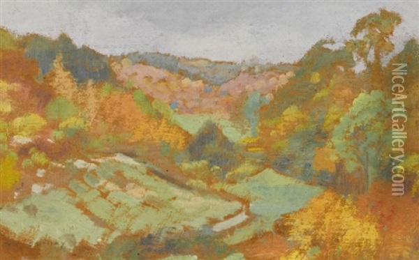 Herbstliche Landschaft Oil Painting - Auguste Donnay