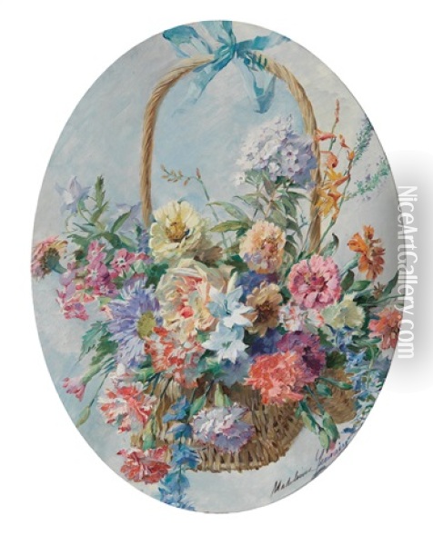 Zwei Blumenstucke Oil Painting - Madeleine Jeanne Lemaire