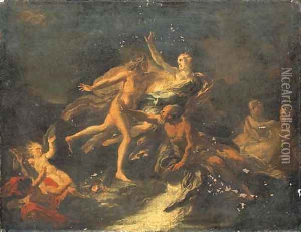 Apollo and Daphne a bozzetto Oil Painting - Giacomo del Po