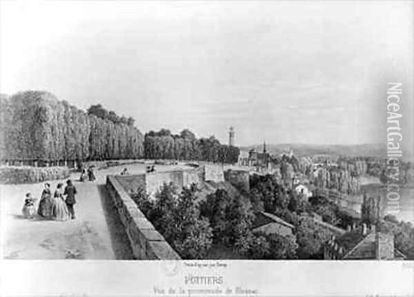 View of the Promenade de Blossac Poitiers Oil Painting - Deroy