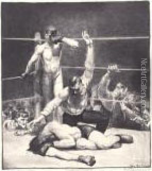 Counted Out, Second Stone (m. 95) Oil Painting - George Wesley Bellows