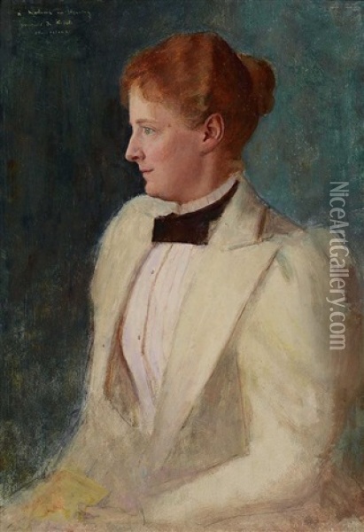 Damenportrait Oil Painting - Louis Picard