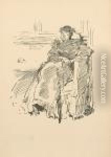 Gants De Suede; La Robe Rouge Oil Painting - James Abbott McNeill Whistler