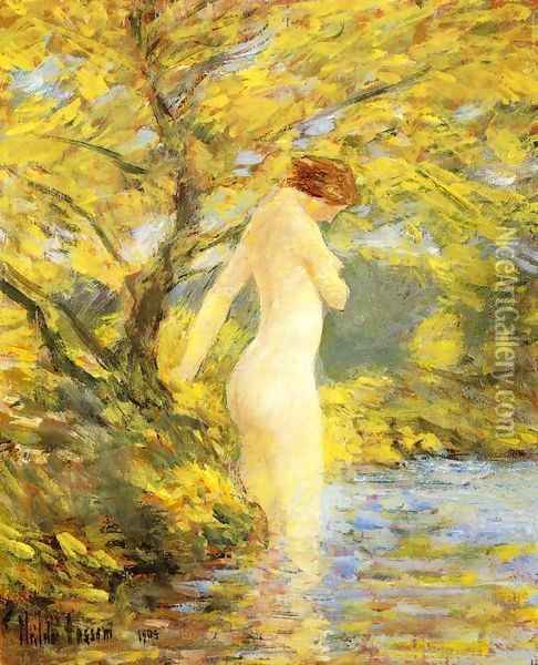 Numph Bathing Oil Painting - Frederick Childe Hassam
