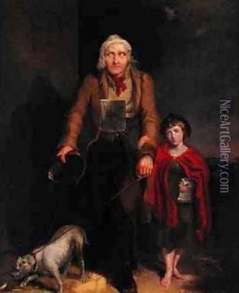 The Blind Beggar Oil Painting - James Flewitt Mullock