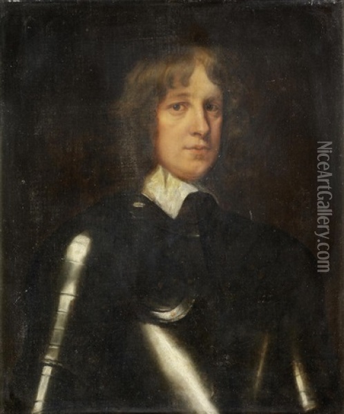 Portrait Of A Gentleman, Bust-length, In Armour Oil Painting - Robert Walker