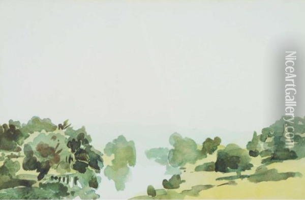 Rural Landscape 'misty Morning' Oil Painting - Philip Wilson Steer