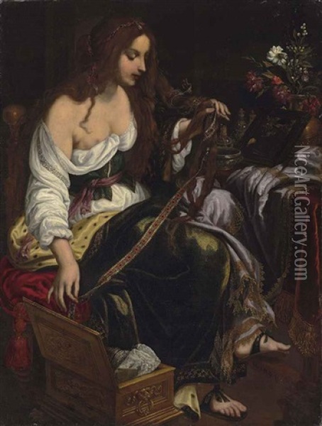 A Female Allegory Oil Painting - Giovanni Bilivert