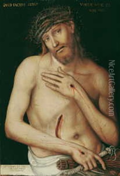 Christus Als Schmerzensmann Oil Painting - Lucas Cranach the Younger