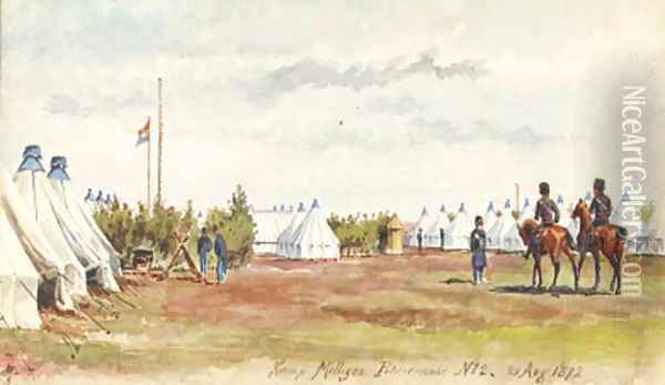 Cavalrymen riding into the camp at Nieuw Milligen Oil Painting - Willem Constantijn Staring