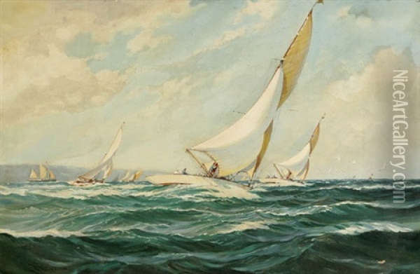 Sailboats Oil Painting - Robert McGregor