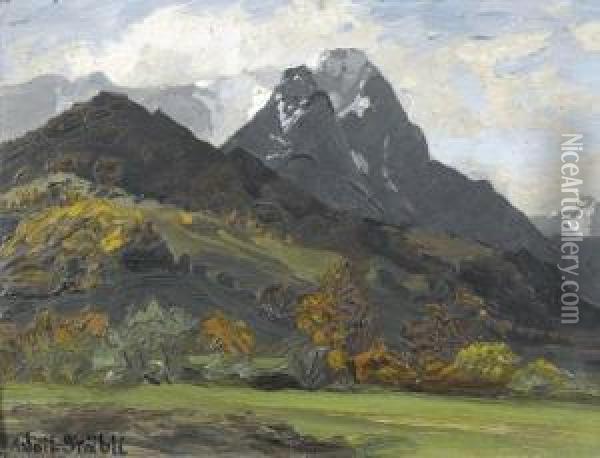 Landschaft Im Vorgebirge. Oil Painting - Adolf Stabli
