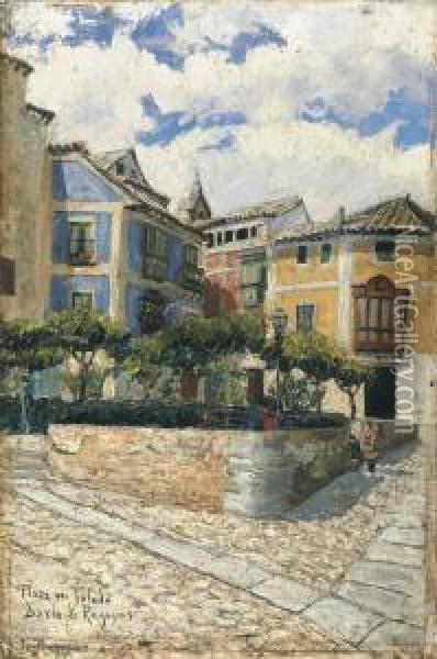 Una Plaza De Toledo Oil Painting - Dario de Regoyos y Valdes