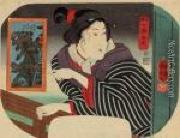 Asakusa Chinai Rojo Benten Oil Painting - Utagawa Kuniyoshi