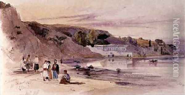 On Foreign Shores Oil Painting - Edward Lear